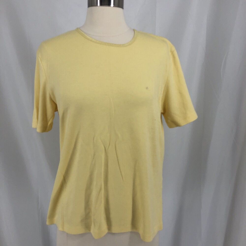 Nordstrom Butter Yellow Short Sleeve Crew Neck T-shirt Size Large